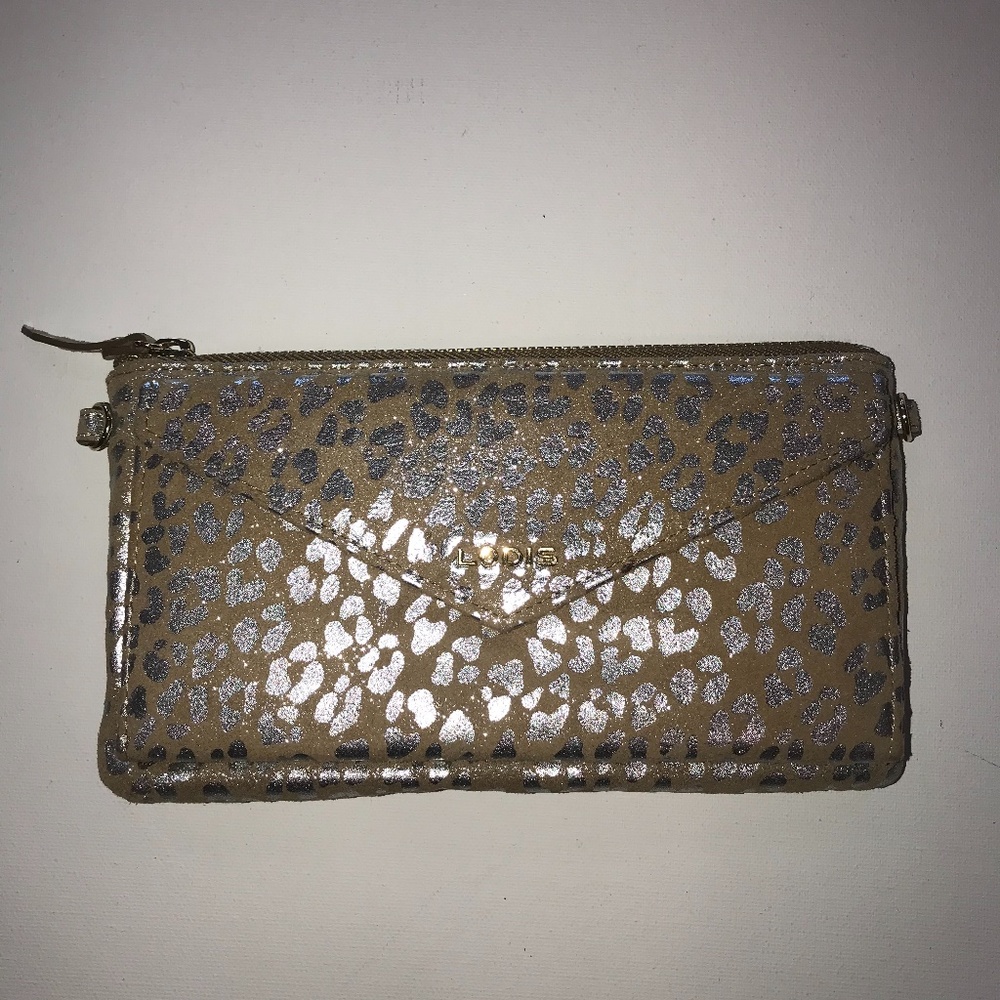 Lodis Tan/Metallic Crossbody Purse